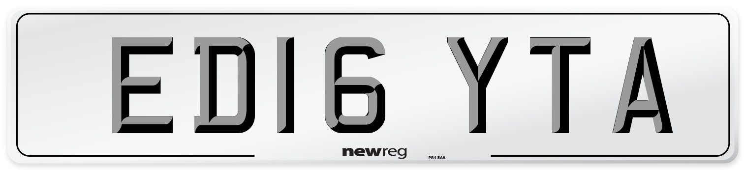 ED16 YTA Number Plate from New Reg